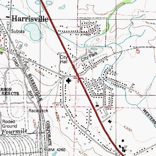 Topographic Map of Harrisville Police Department, UT