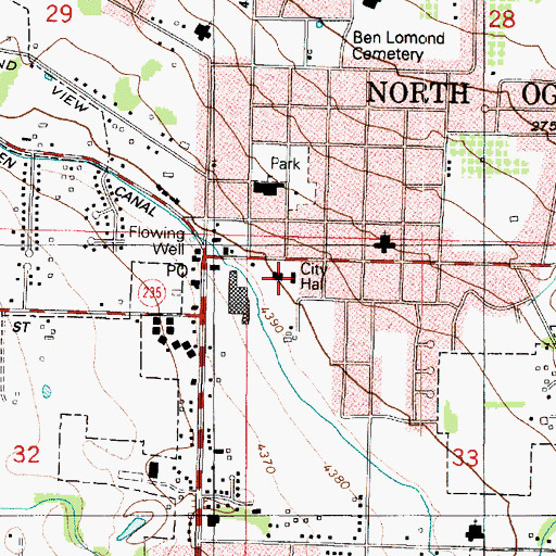 Topographic Map of North Ogden Police Department, UT
