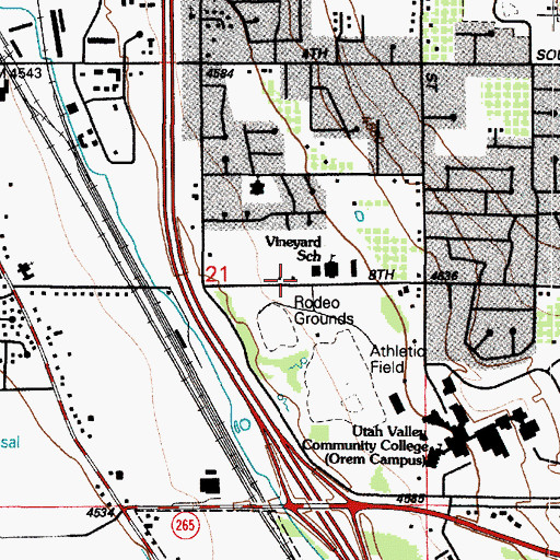Topographic Map of Utah Valley State College Police Department, UT