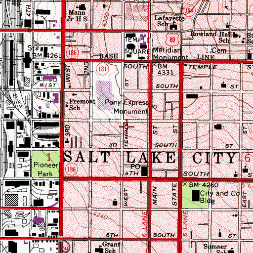 Topographic Map of United States Secret Service Salt Lake City, UT