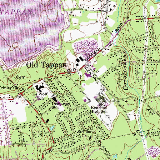 Topographic Map of Old Tappan Police Department, NJ
