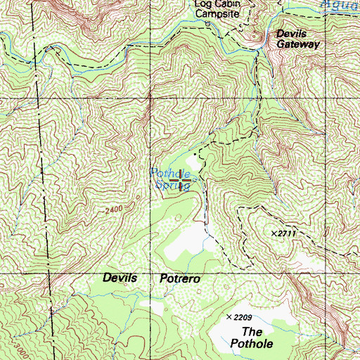 Topographic Map of Pothole Spring, CA