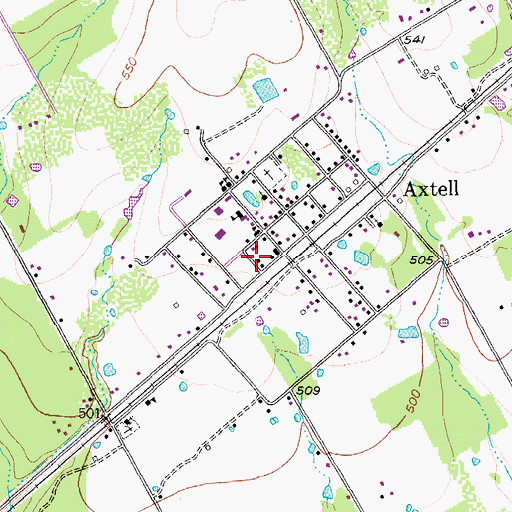 Topographic Map of Axtell Post Office, TX