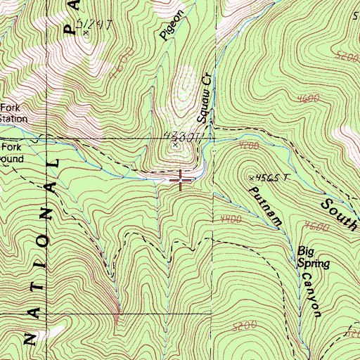Topographic Map of Putman Canyon, CA