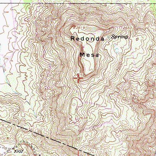 Topographic Map of Redonda Mesa, CA