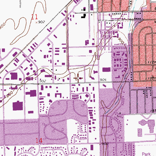 Topographic Map of Sanford Children's Southwest Clinic, ND