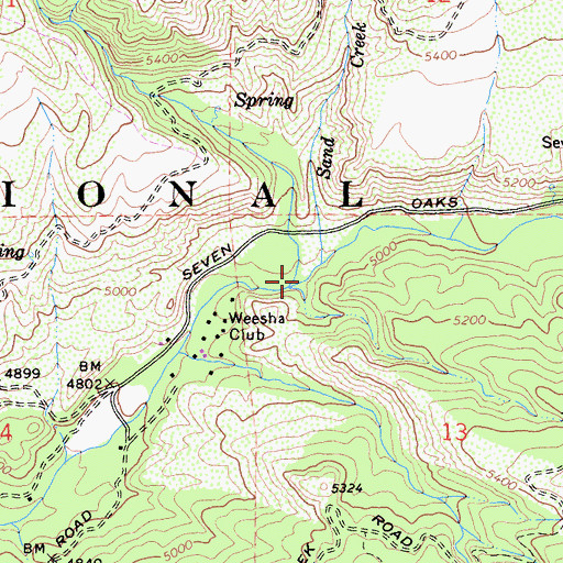Topographic Map of Round Cienaga Creek, CA