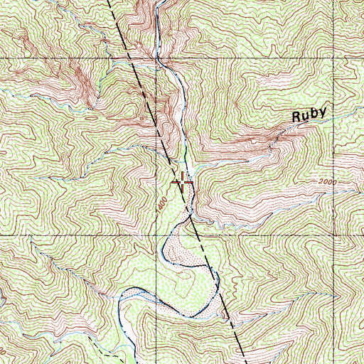 Topographic Map of Ruby Canyon, CA
