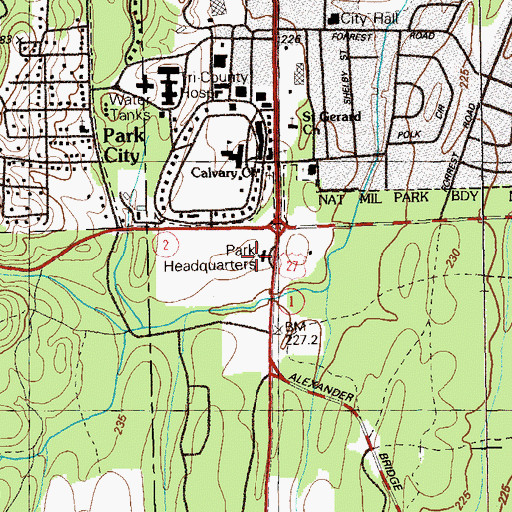 Topographic Map of National Park Service Chickamauga and Chattanooga National Military Park Rangers Office, GA