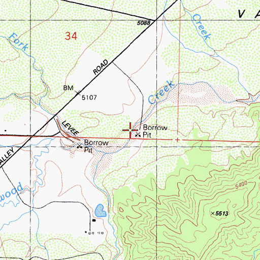 Topographic Map of San Guillermo Creek, CA