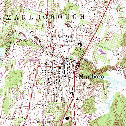 Topographic Map of Marlboro Hose Company 1, NY