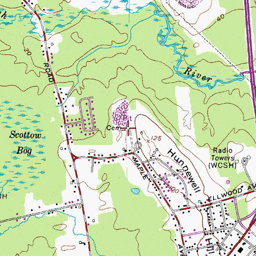 Topographic Map of Libby Cemetery, ME