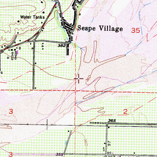 Topographic Map of Sespe Creek, CA