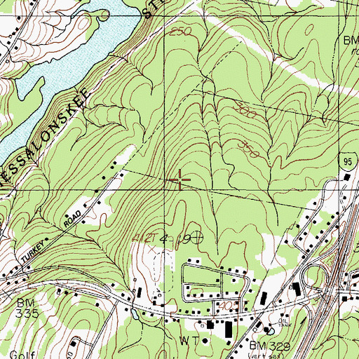 Topographic Map of Barton Cemetery, ME