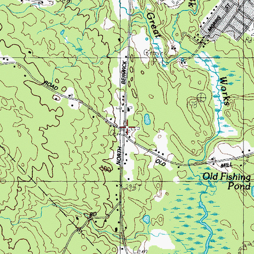 Topographic Map of Dickson Cemetery, ME