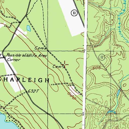 Topographic Map of Great Hollow Road Number 2 Cemetery, ME