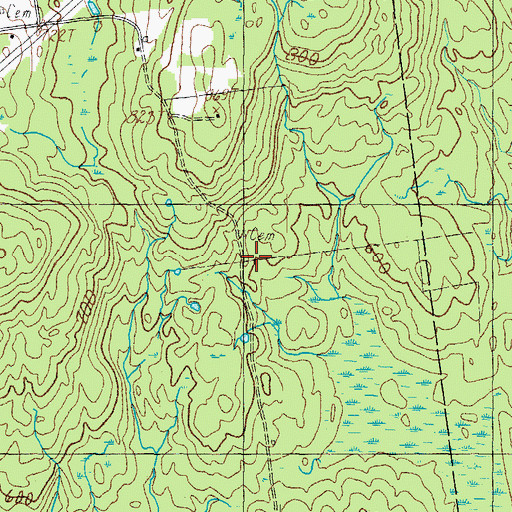 Topographic Map of Walnut Hill Cemetery, ME