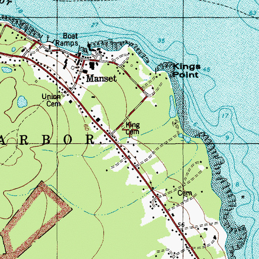 Topographic Map of King Cemetery, ME