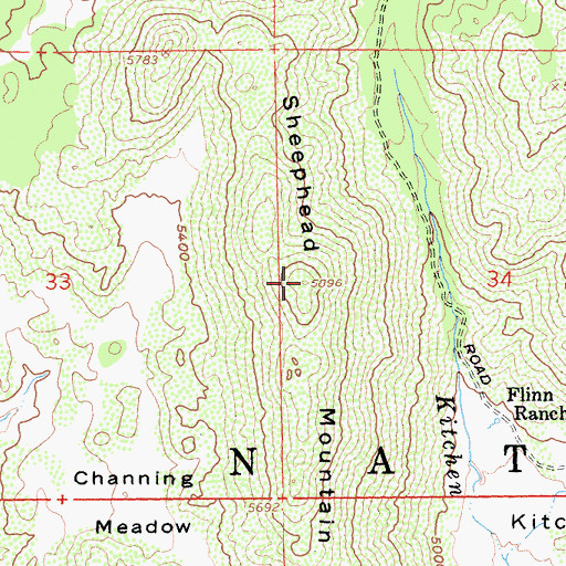Topographic Map of Sheephead Mountain, CA