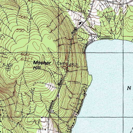Topographic Map of Chute Cemetery, ME