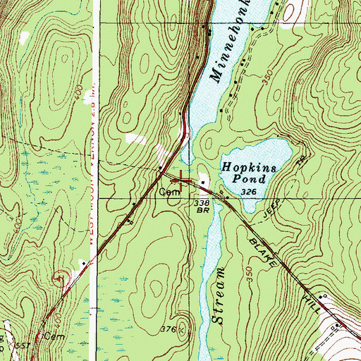 Topographic Map of Hipkins Cemetery, ME