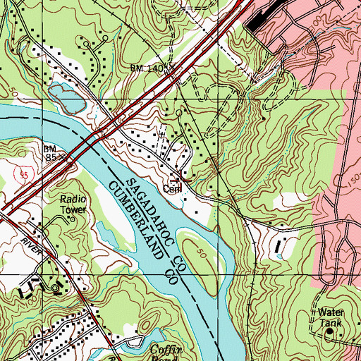 Topographic Map of Haley Cemetery, ME