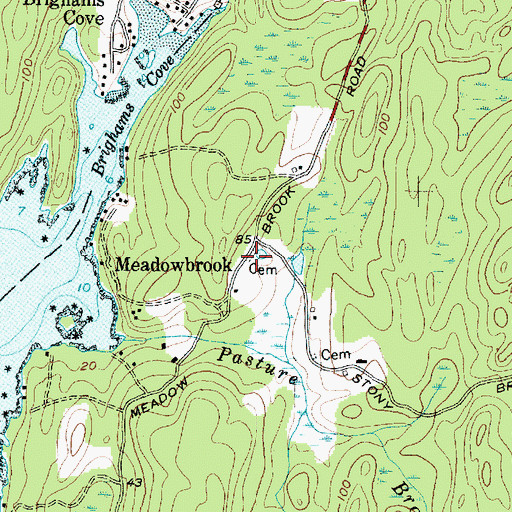 Topographic Map of Hutchins Small Cemetery, ME