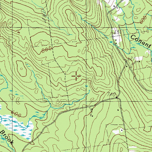Topographic Map of Baker Cemetery, ME