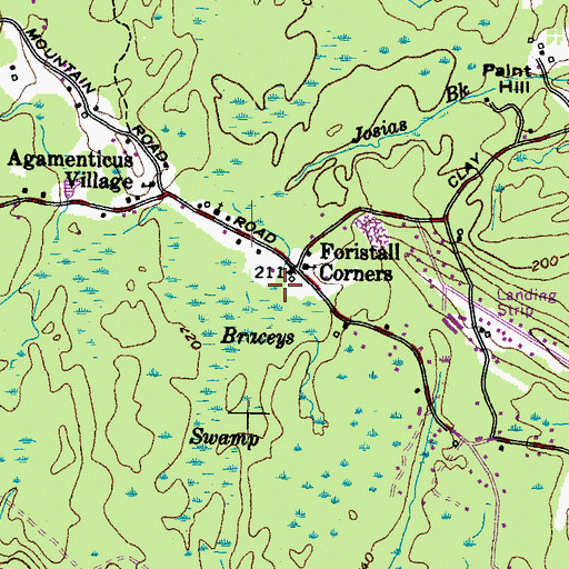 Topographic Map of Bracy Lot, ME