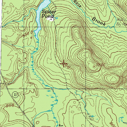 Topographic Map of Norton Cemetery, ME