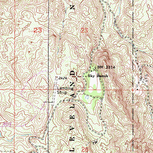Topographic Map of Sky Ranch, CA