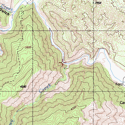 Topographic Map of Snowy Creek, CA