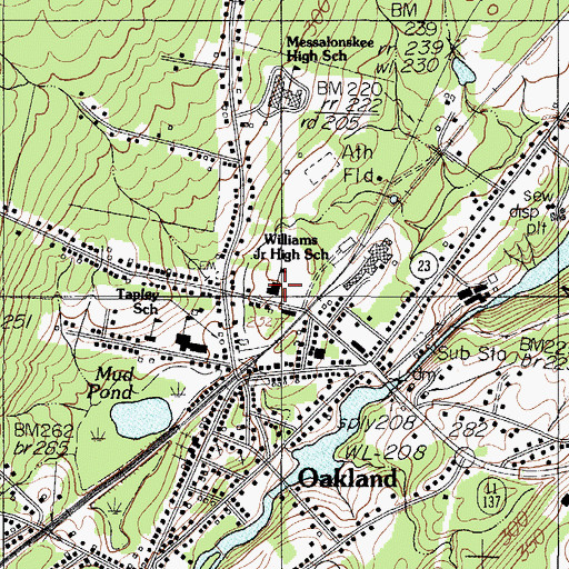 Topographic Map of Williams Elementary School, ME