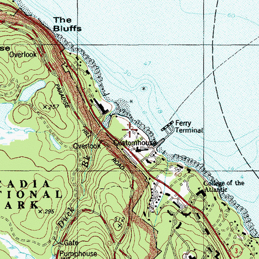 Topographic Map of College of the Atlantic, ME