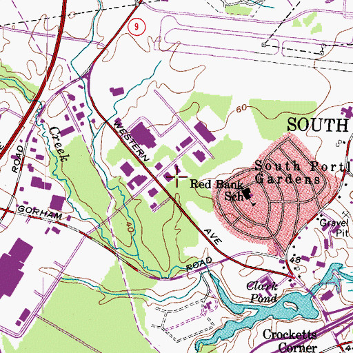 Topographic Map of Kaplan University - South Portland Campus, ME