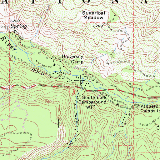 Topographic Map of South Fork Santa Ana River, CA