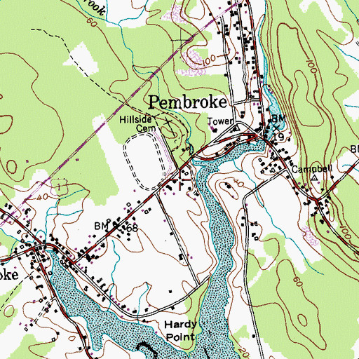Topographic Map of Pembroke Library Association, ME