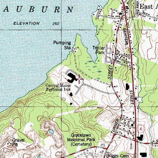 Topographic Map of Central Maine Community College Library, ME