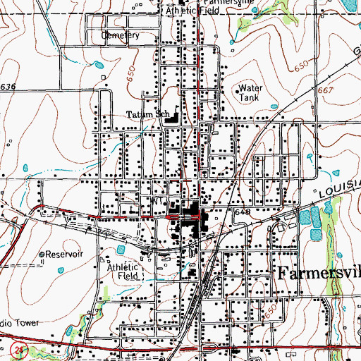 Topographic Map of Farmersville Police Department, TX