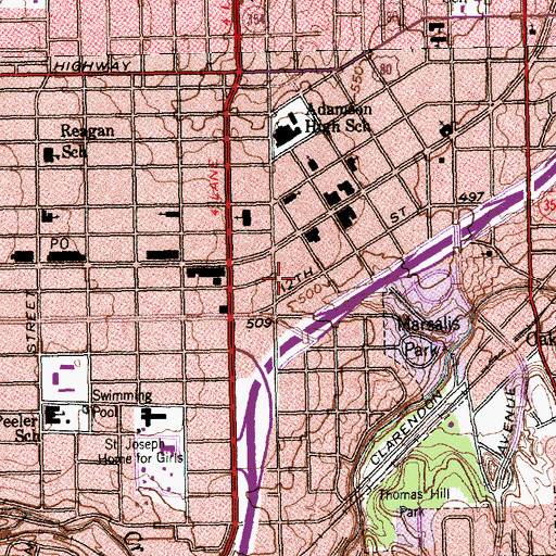 Topographic Map of Dallas County Constable's Office Precinct 5, TX