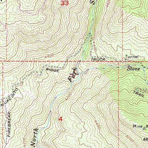 Topographic Map of Stone Creek, CA