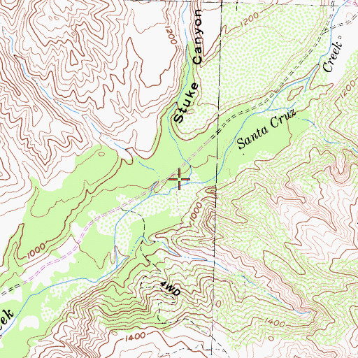 Topographic Map of Stuke Canyon, CA