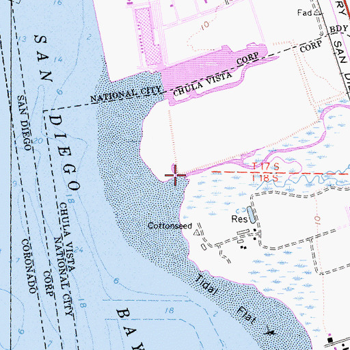 Topographic Map of Sweetwater River, CA