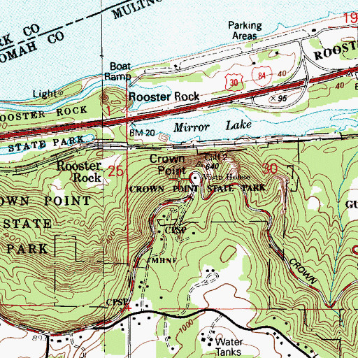 Topographic Map of Vista House, OR