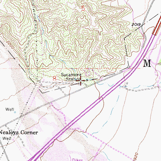 Topographic Map of Sycamore Station, CA