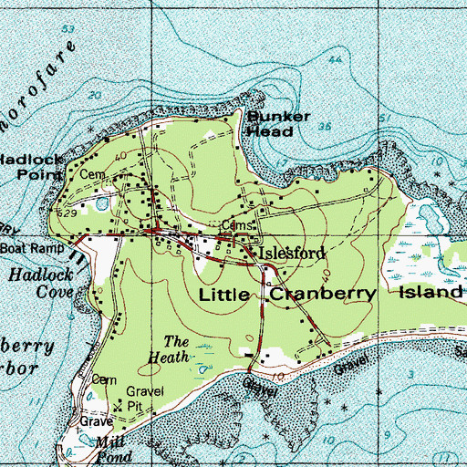 Topographic Map of Stanley Gilley Cemetery, ME
