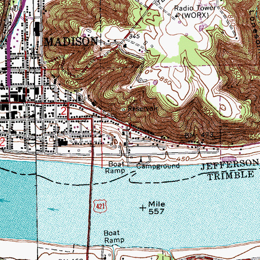 Topographic Map of Pilgrim Holiness Church, IN