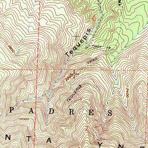 Topographic Map of Tequepis Trail, CA