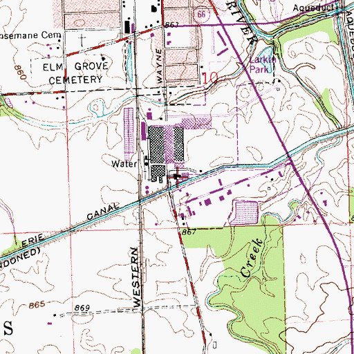 Topographic Map of Saint Marys Water Treatment Plant, OH