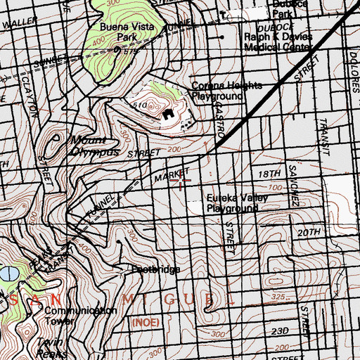 Topographic Map of Liberty Theatre (historical), CA